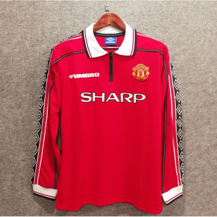 Manchester United 1998 Home Full-sleeves Retro Football Jersey(Pre-book)