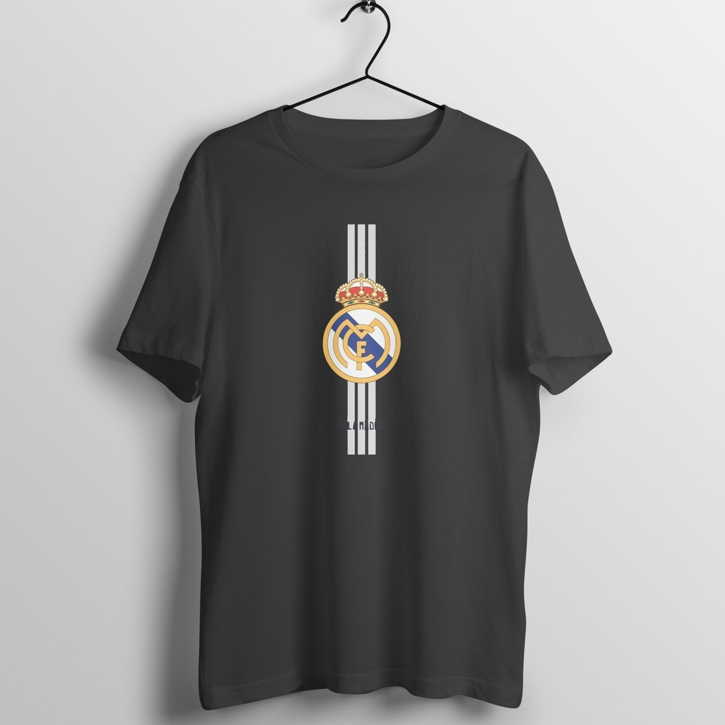 Real Madrid Design Black Football T-Shirt