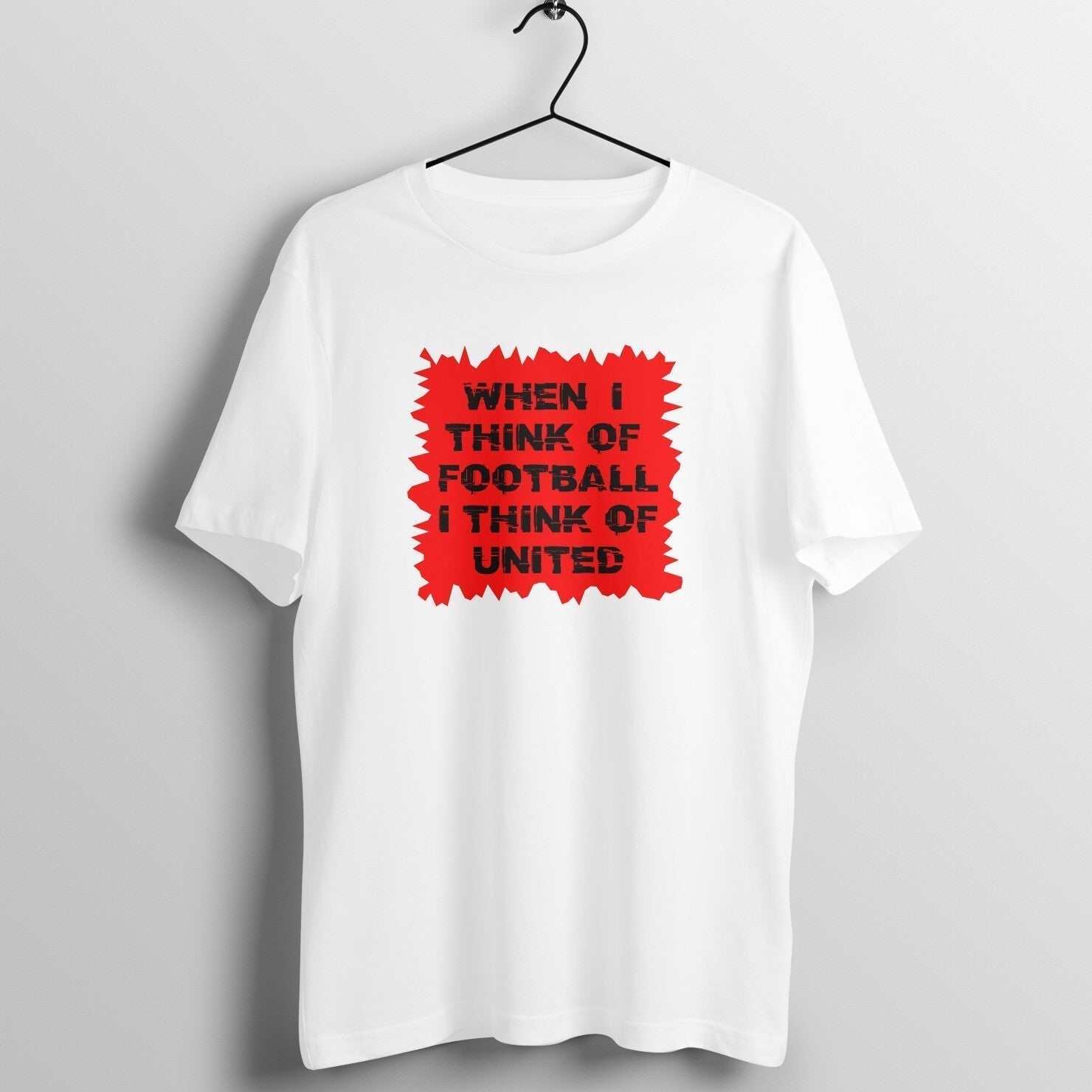 I Think Of United Design White Football T-Shirt