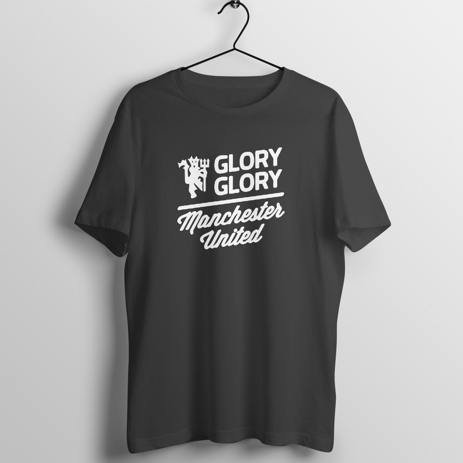 Glory Glory Design Black Football T-Shirt