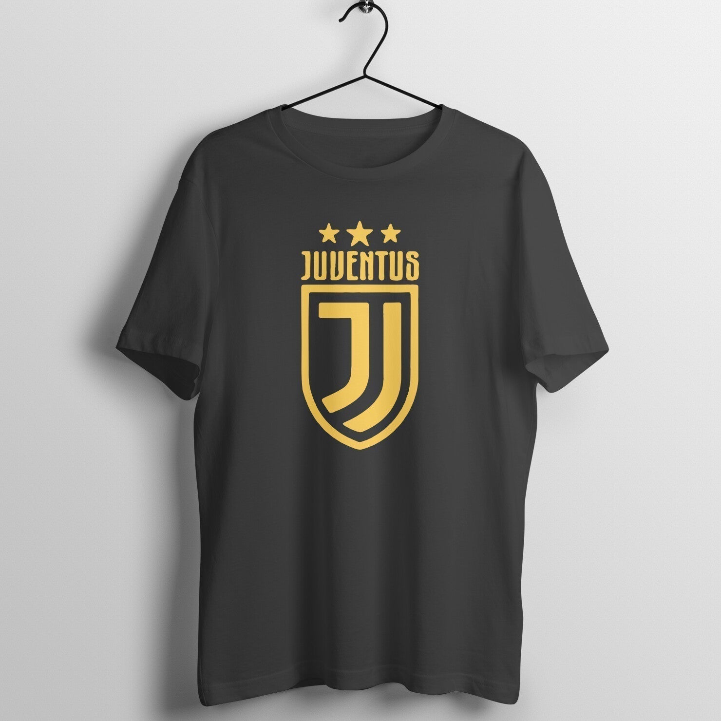 Juventus Logo Design Black Football T-Shirt