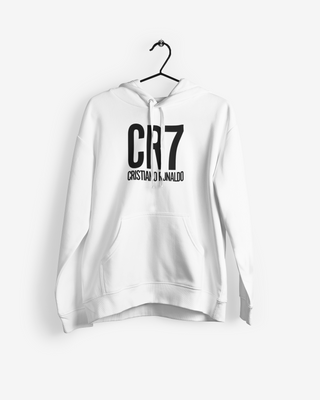 CR7 Design White Football Hoodie