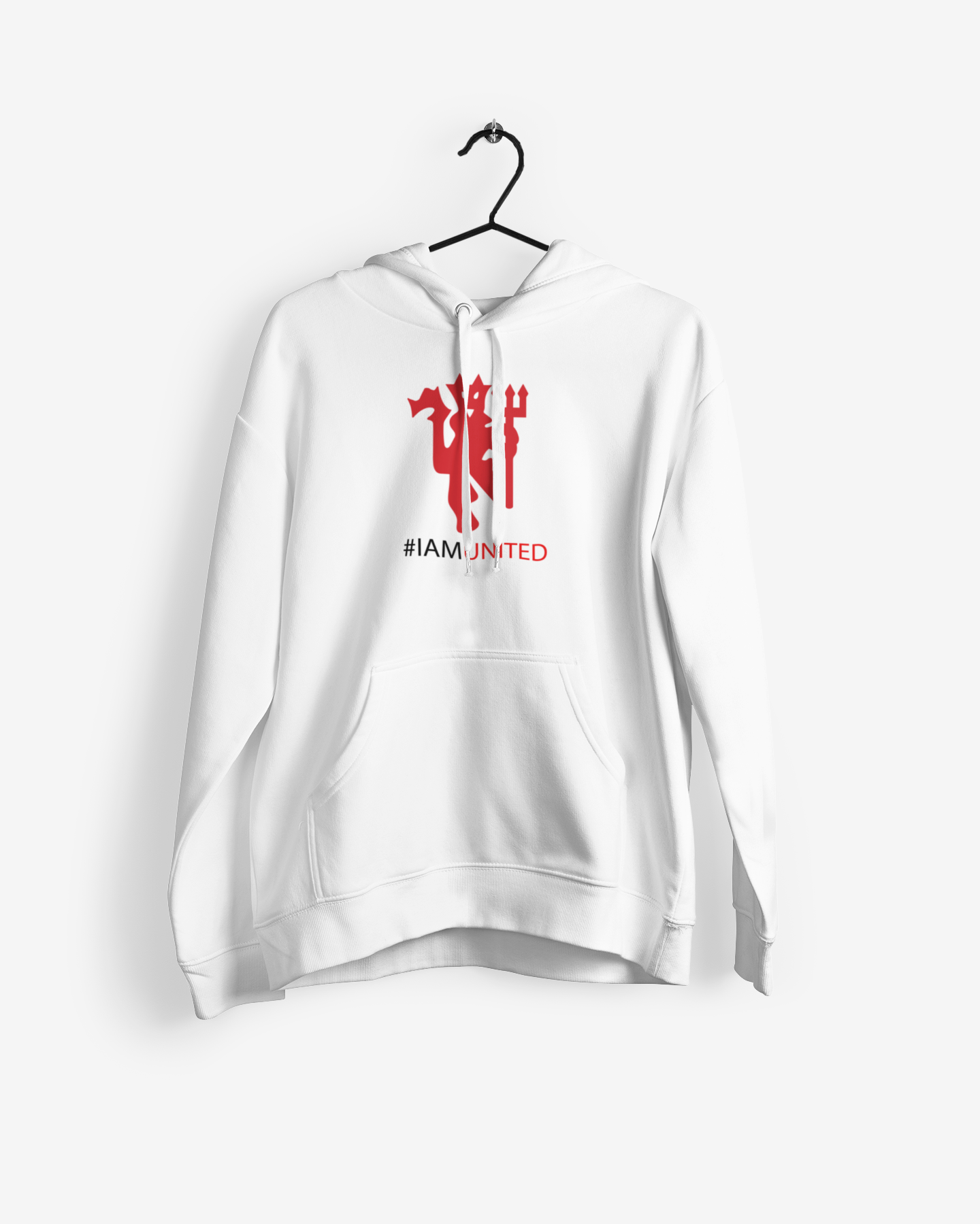 I Am United Design White Football Hoodie